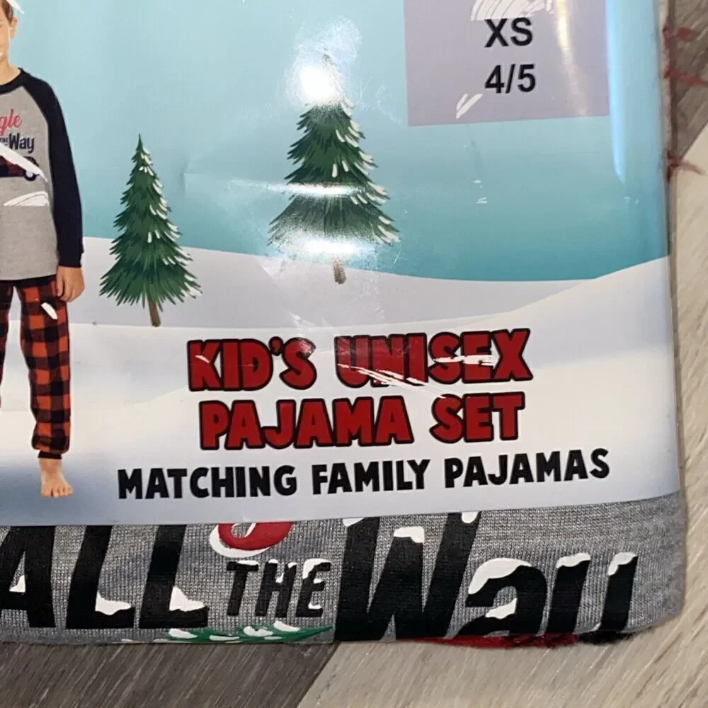 Holiday Fam Jams Kids Unisex Pajama Set XS 4/5 Toddler Jingle All The Way